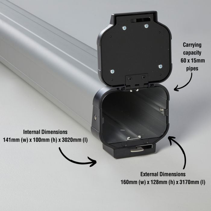 3m Maxi pipe carrier with rear opening (Carries up to 60 x 15 mm pipes)
