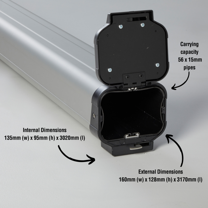 3m lined Maxi pipe carrier with rear opening (Carries up to 56 x 15 mm pipes)